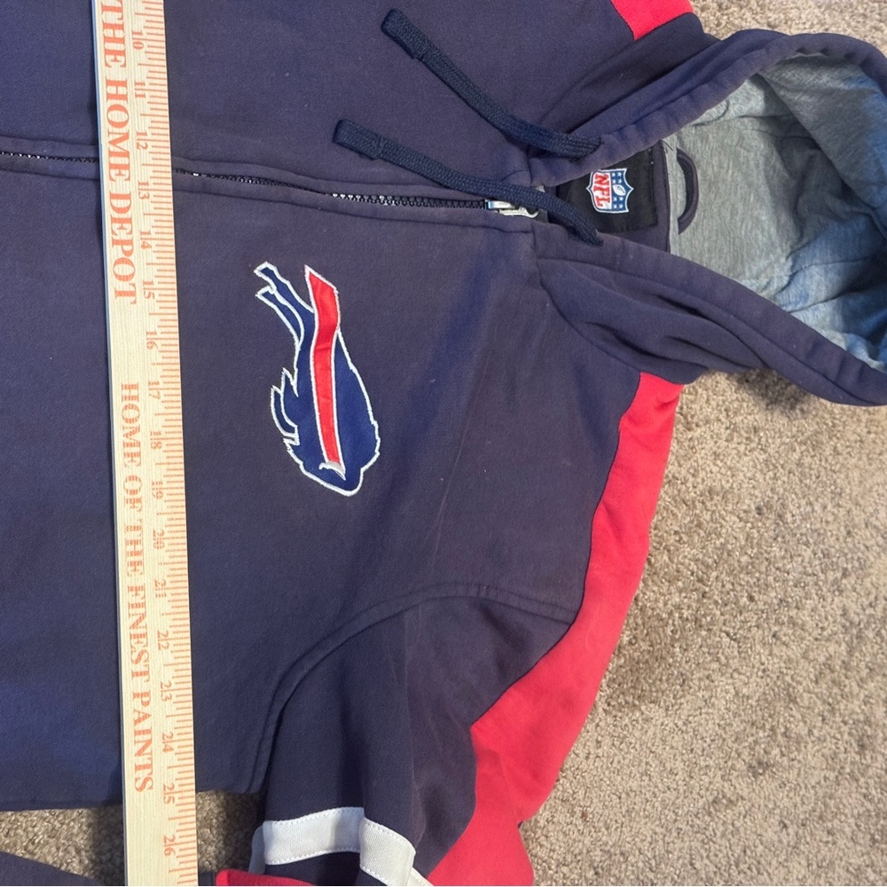 Vintage Buffalo Bills Hoodie Mens XL Blue Long Sleeve Full Zip Heavyweight NFL - Picture 14 of 16